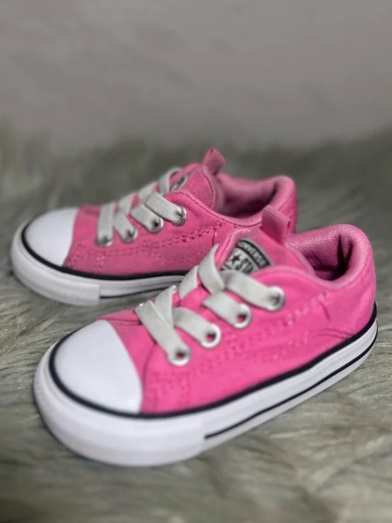 Converse CHUCK TAYLOR ALL STAR OX CORE - TODDLER Pink Low Top Sneaker Sz 5 - Picture 7 of 9